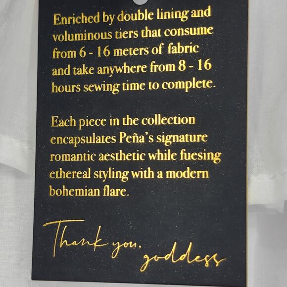 Erika Pena Rita Short Pockets Boho Off Shoulder Ruffle White Dress Size S/M - Picture 4 of 7